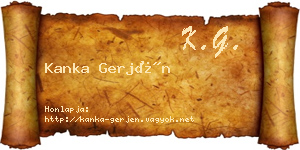 Kanka Gerjén névjegykártya